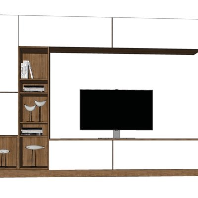 北欧实木电视柜su模型