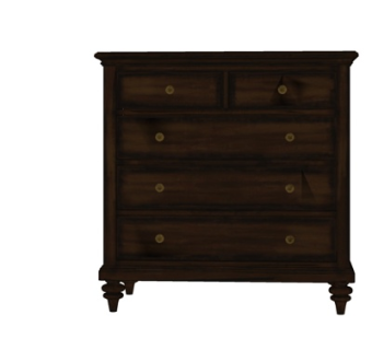 简欧实木边柜su模型