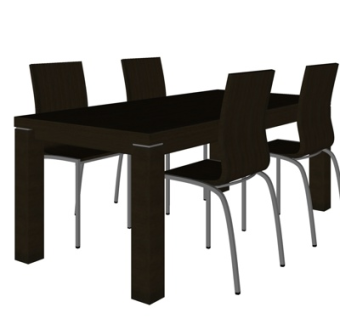 现代实木餐桌椅su模型