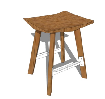 新中式凳子su模型