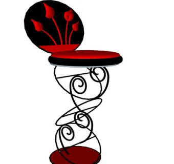 简欧吧台椅su模型