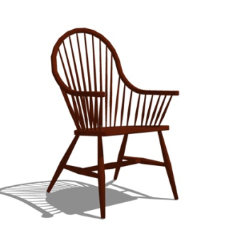 新中式单椅su模型