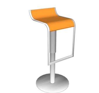 现代吧台椅su模型