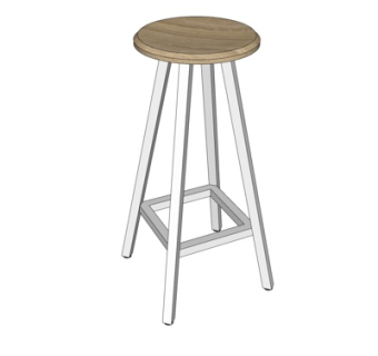 北欧吧台椅su模型