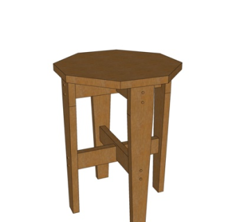 新中式凳子su模型