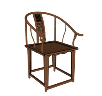 新中式单椅su模型