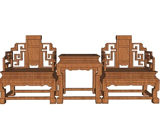 <em>中式</em>休闲桌椅su模型