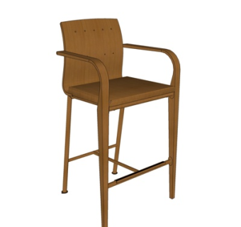 现代吧台椅su模型