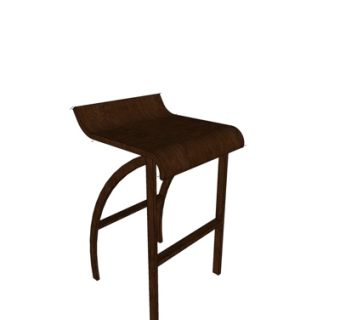 新中式吧台椅su模型