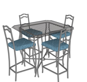 现代休闲桌椅su模型