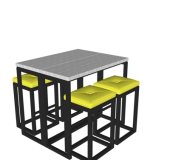 现代休闲桌椅su模型