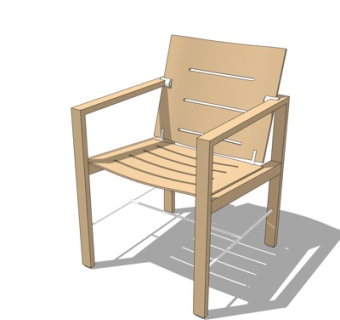 现代单椅su模型