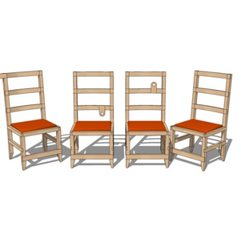 美式单椅su模型