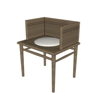 新中式单椅su模型