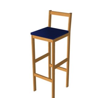 美式吧台椅su模型