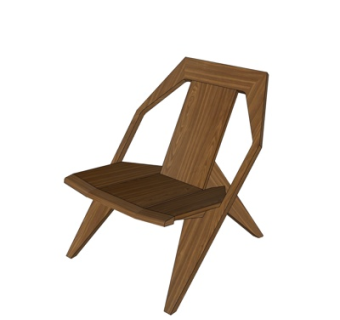 北欧单椅su模型