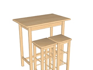 北欧书桌su模型