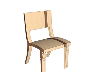 美式单椅su模型
