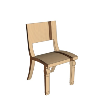 美式单椅su模型