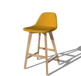 北欧单椅su模型