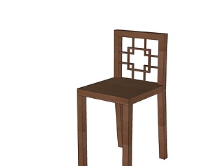 新中式单椅su模型