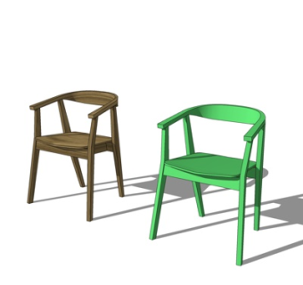 新中式单椅su模型