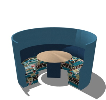 现代风卡座su模型