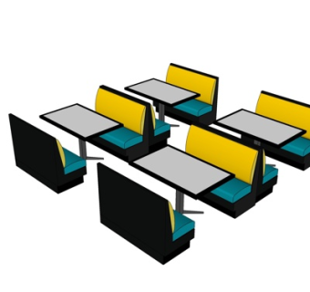 现代休闲桌椅su模型