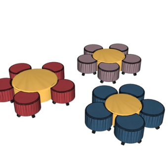 现代休闲桌椅su模型