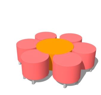 现代休闲桌椅su模型