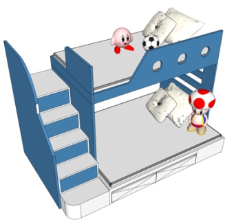 现代儿童上下床su模型