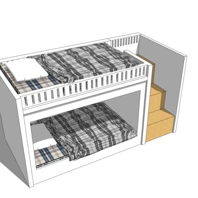 现代儿童上下床su模型
