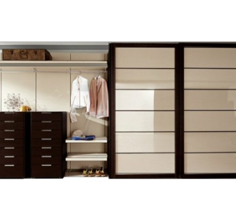 现代实木衣柜su模型