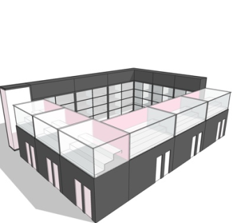 现代商场展示柜su模型