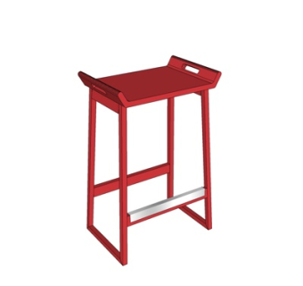 现代铁艺吧台椅su模型