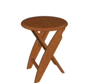 现代实木凳子su模型