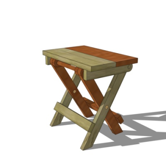 现代实木凳子su模型