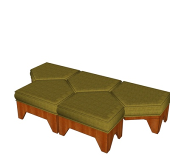 现代布艺休闲凳su模型