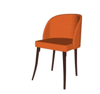 简欧布艺休闲椅su模型