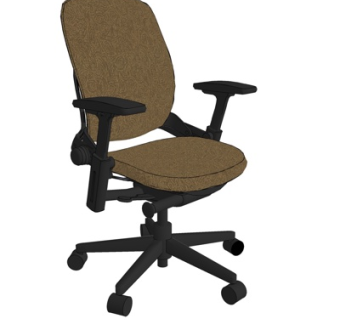 现代布艺办公椅su模型