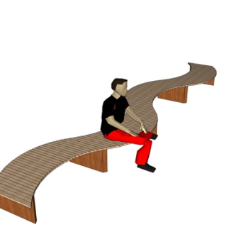 现代户外公共椅su模型