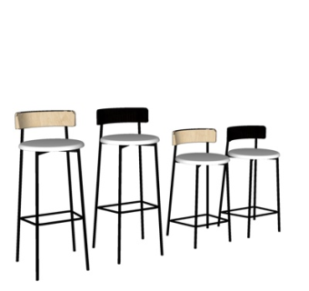 现代铁艺吧台椅su模型