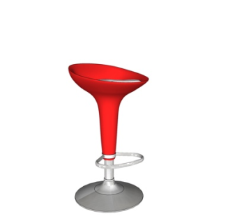 现代圆形吧台椅su模型