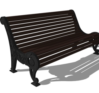 简欧实木户外椅su模型