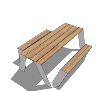 现代实木休闲桌椅su模型