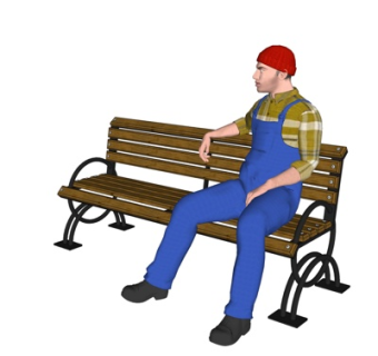 现代实木户外椅su模型