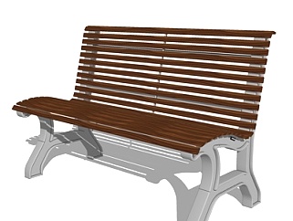 现代实木户外椅su模型