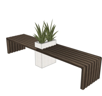 现代实木户外椅su模型