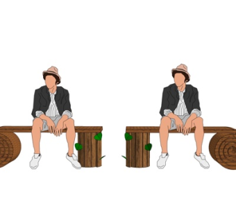 现代实木户外椅su模型