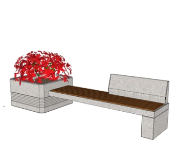 现代实木户外椅su模型